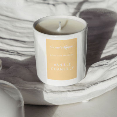 Bougie de massage dans un pot en verre