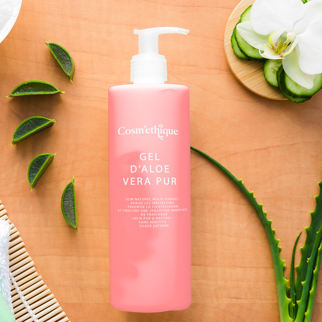 Gel aloe vera dans une bouteille