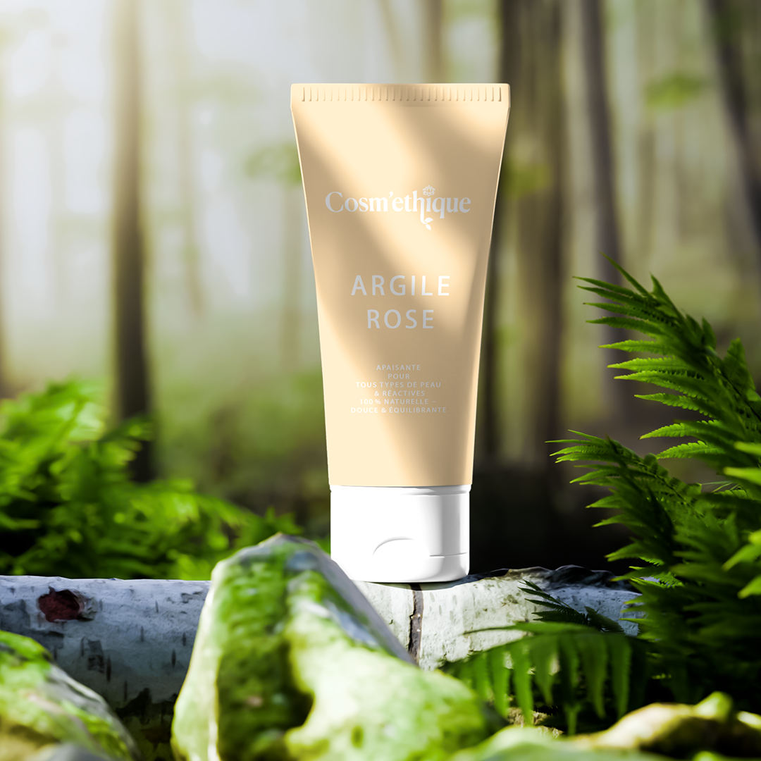 argile rose dans un petit tube